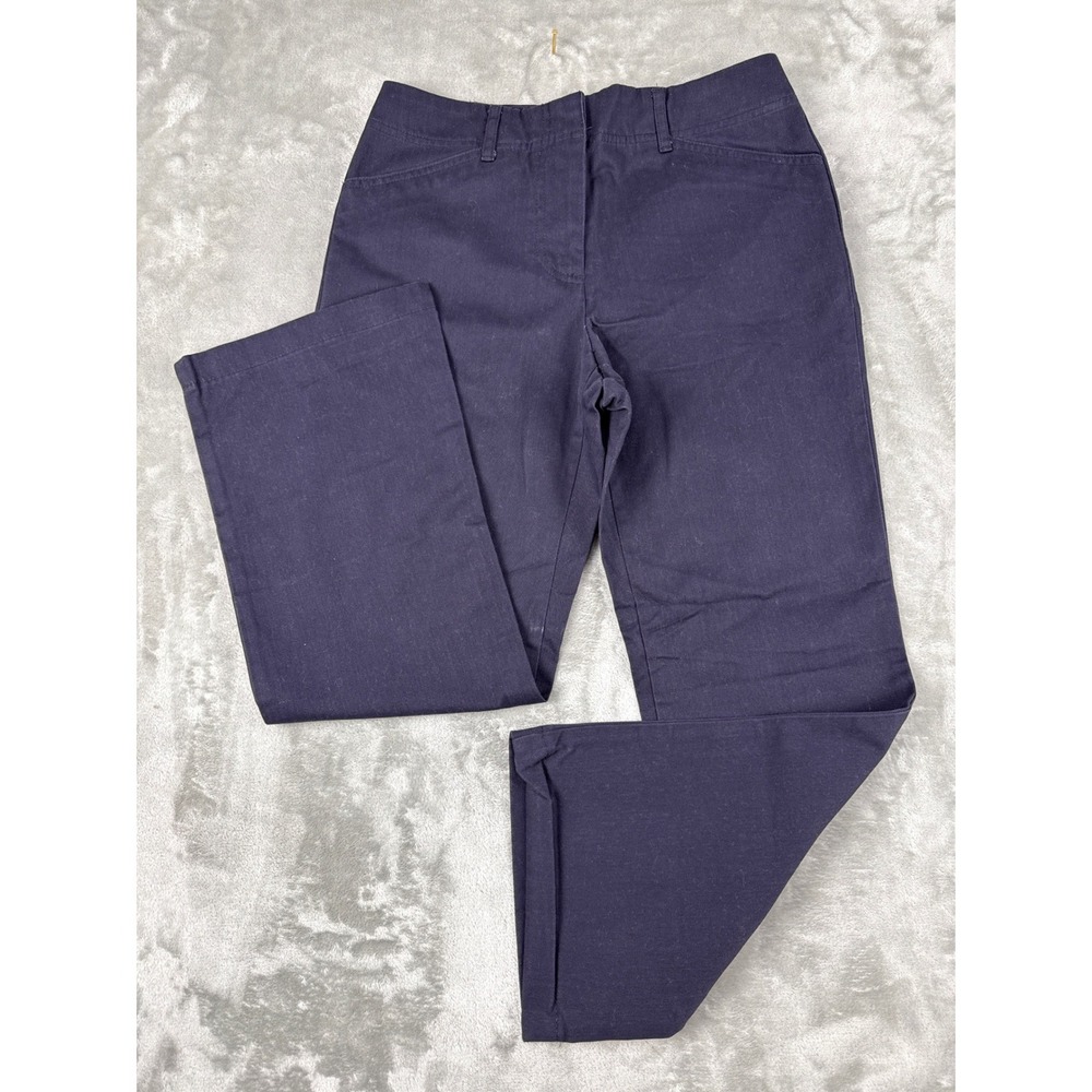 Lands End Navy Blue Straight Leg Trousers Mens Size 2 Cotton Blend Work Pants